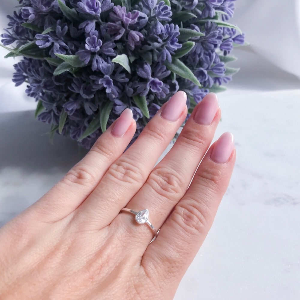 Tear drop ring 925 Sterling Silver